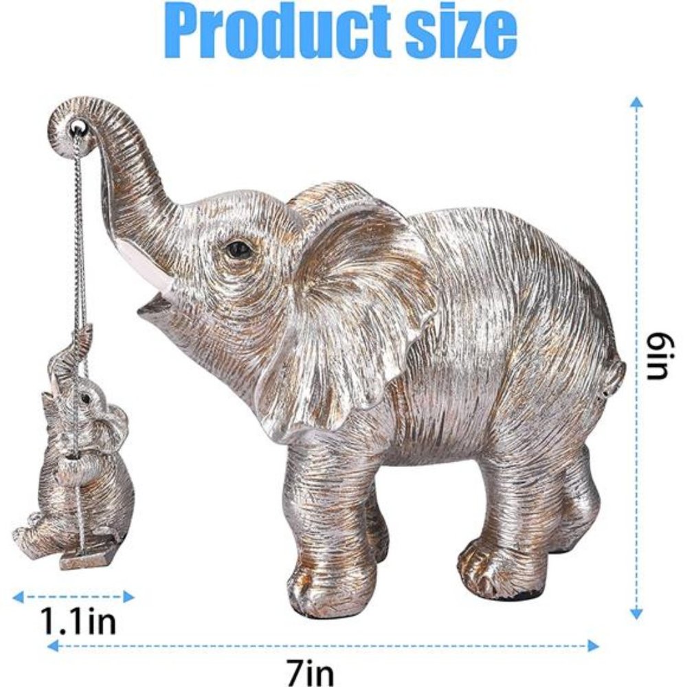 Elephant Decor Brings Good Luck, Health, Strength - Silver - Picture 5 of 5
